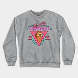 merry christmas, sloth retro Crewneck Sweatshirt